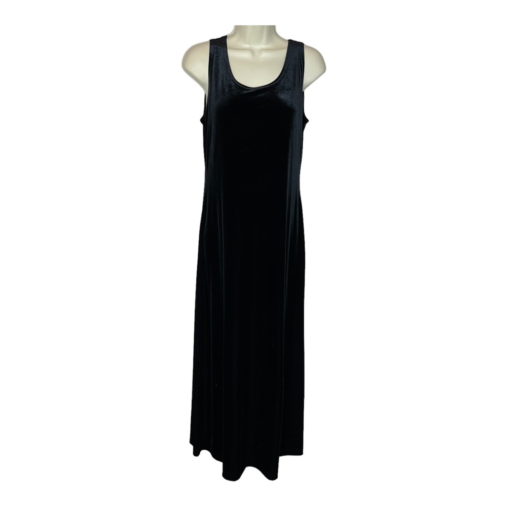 Black Velour Matching Set  Ronnie Nicole Maxi Dress and Jacket 80’s VTG Trophy - Picture 10 of 16